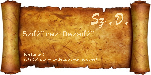 Száraz Dezső névjegykártya