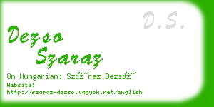 dezso szaraz business card